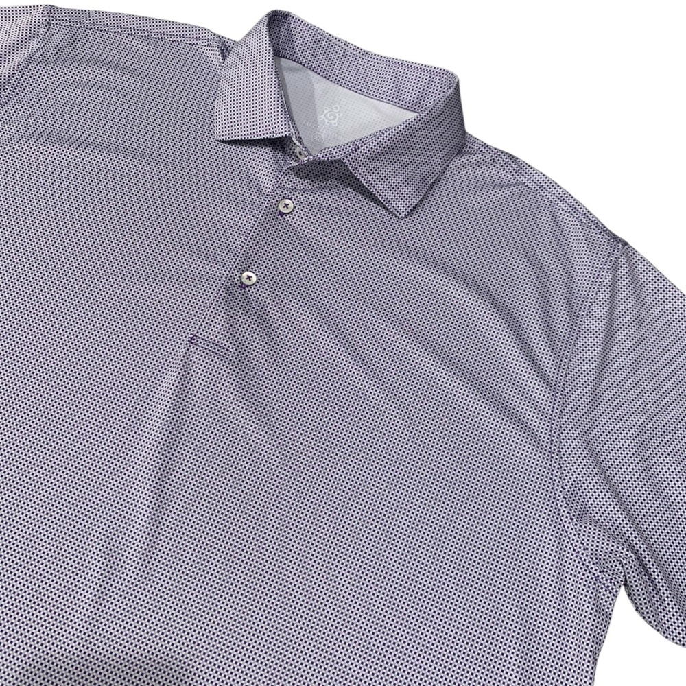 Turtleson Tour Performance Polo XL Purple Micro Check NRCC‎ Logo 4-Way Stretch